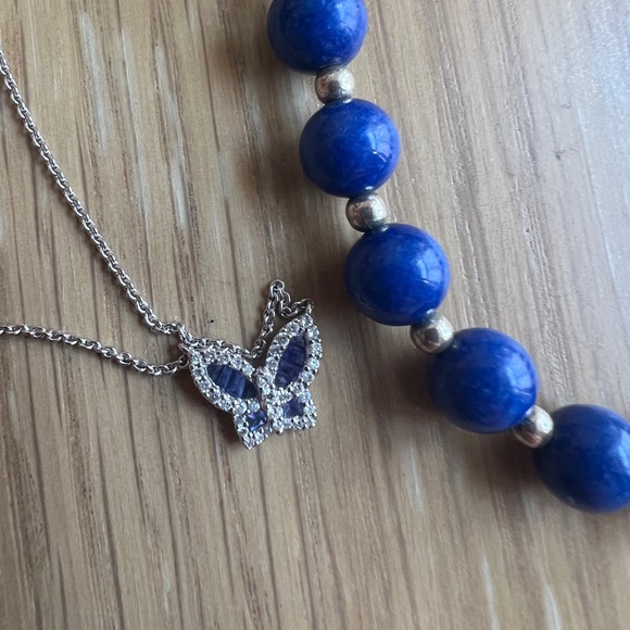 Nicole rose jewelry diamond purple sapphire butterfly necklace - Picture 12 of 16